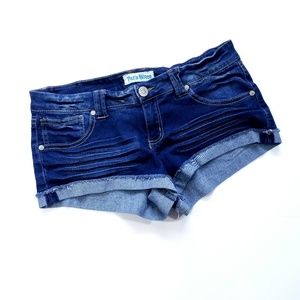 Paris Blue Stretchy Cuffed Jean Shorts 11